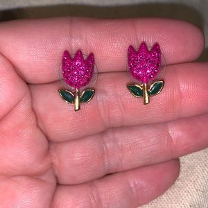 3 for $20 w Bundle: Pink tulip jeweled earrings